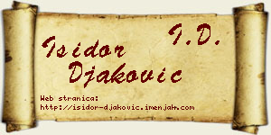 Isidor Đaković vizit kartica